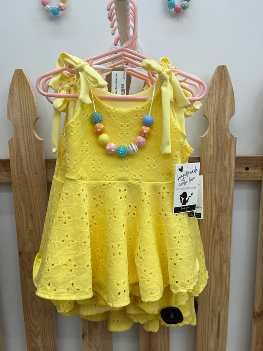 Yellow Eyelet Peplum• RTS