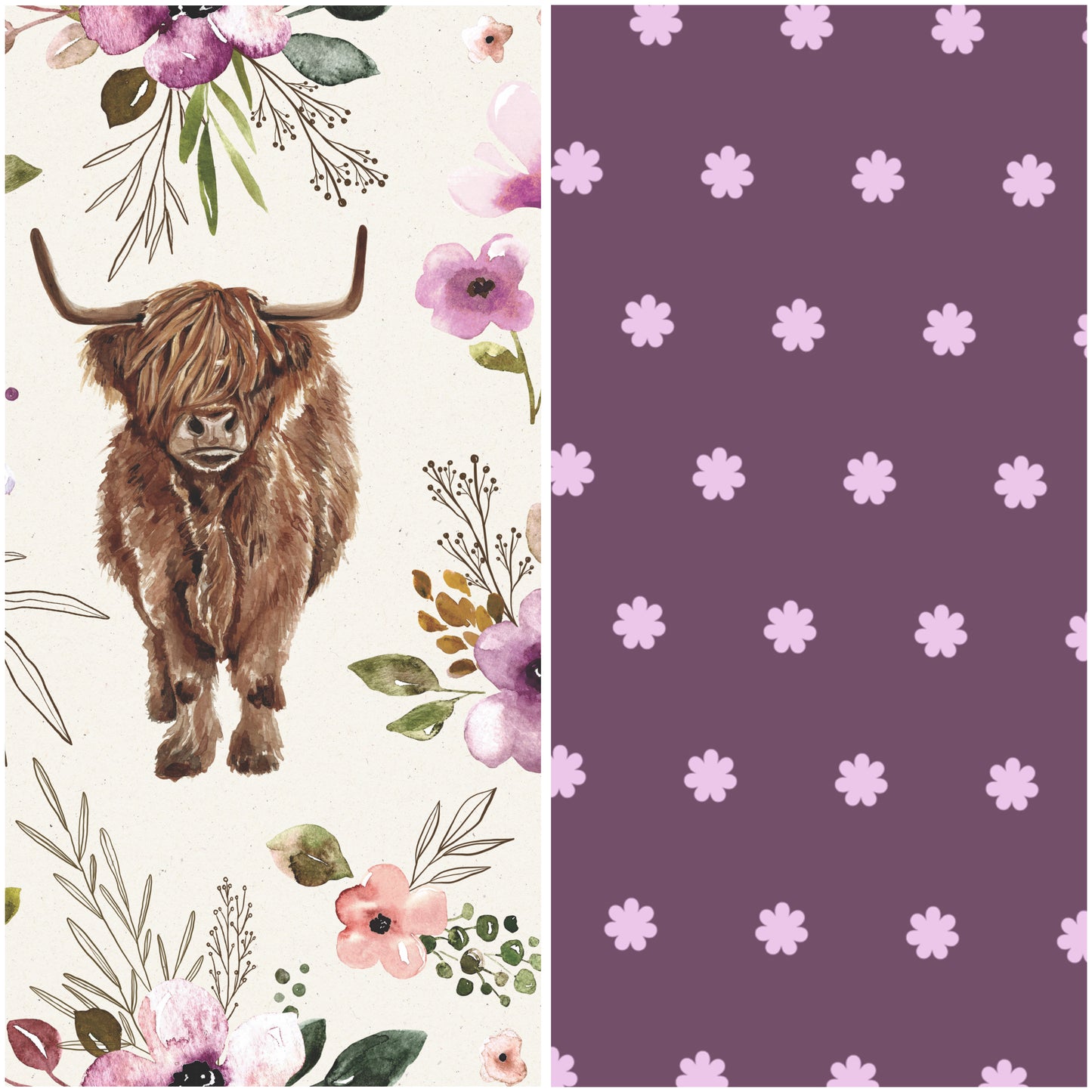 Plum Highland Cows • Custom