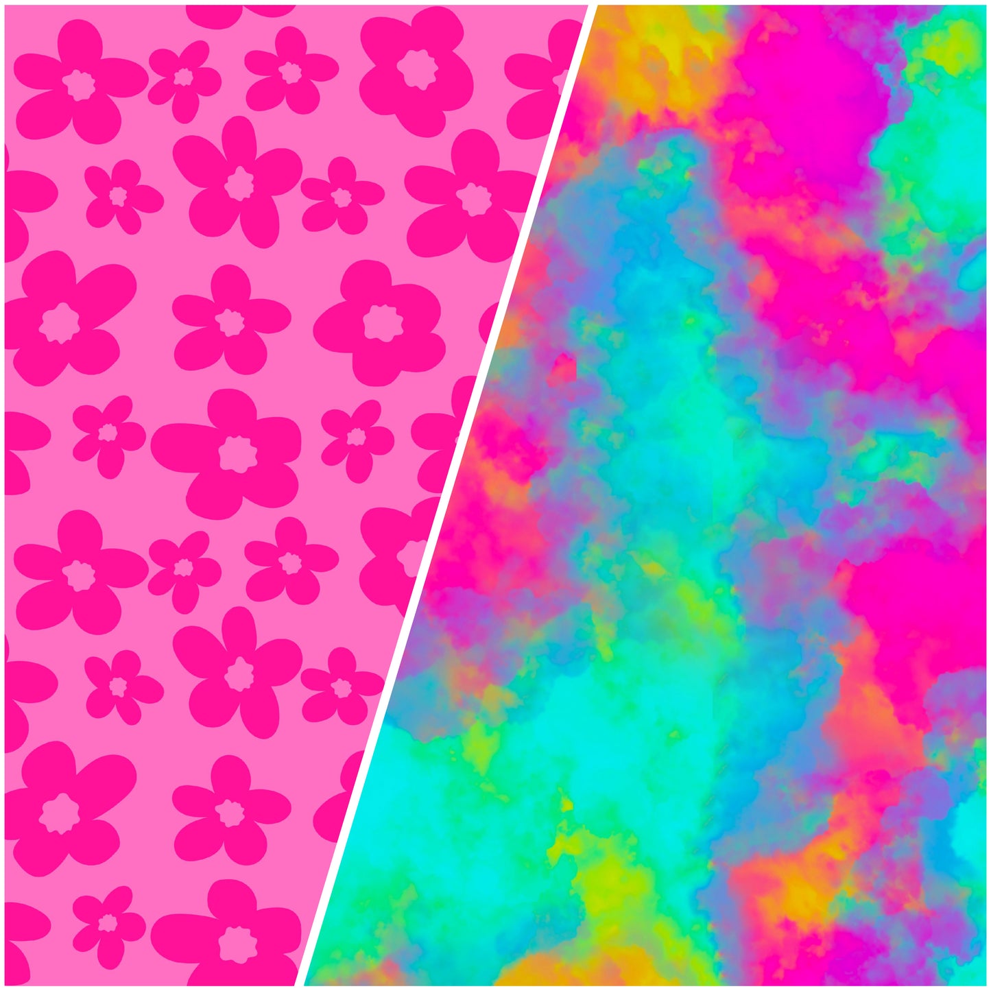 Flower Power  & Neon Swirl Mashup • Custom