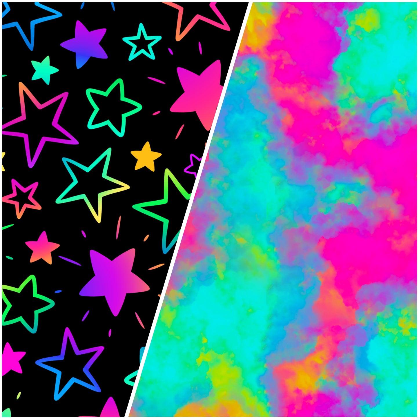 Star Bright & Neon Swirl Mashup • Custom