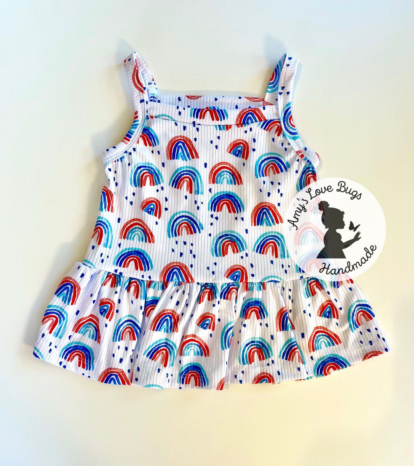 Ruffle Cami: Patriotic Rainbow • RTS